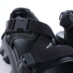 Valentino Garavani Rockstuds Leather x Fabric Sandals in Black TXF42Y2, Size EU 42