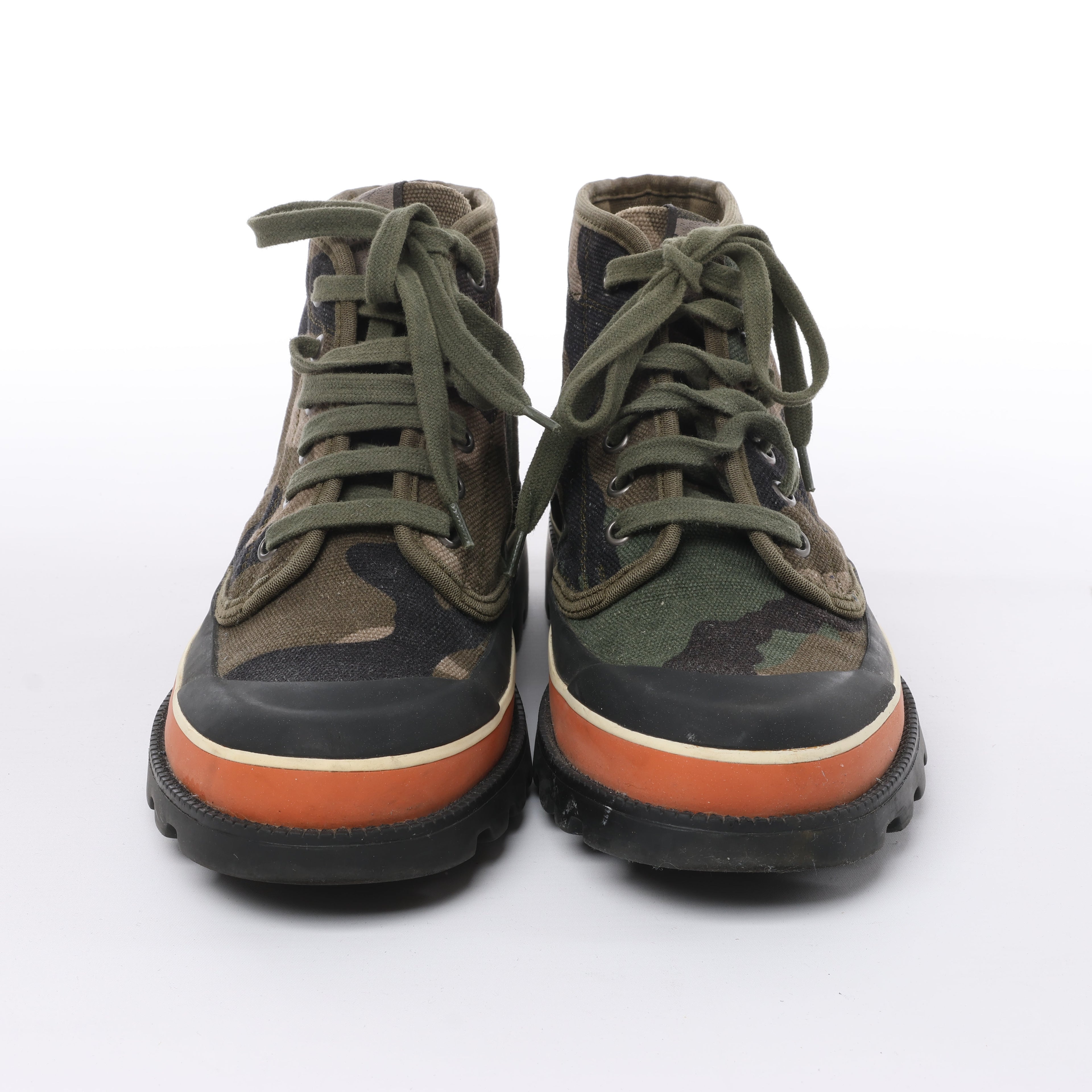 Valentino Garavani Camouflage-print Sneakers in Khaki, Size 38 EU