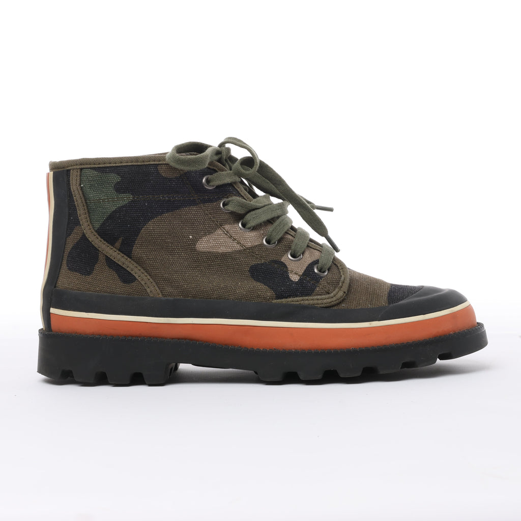 Valentino Garavani Camouflage-print Sneakers in Khaki, Size 38 EU