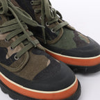Valentino Garavani Camouflage-print Sneakers in Khaki, Size 38 EU