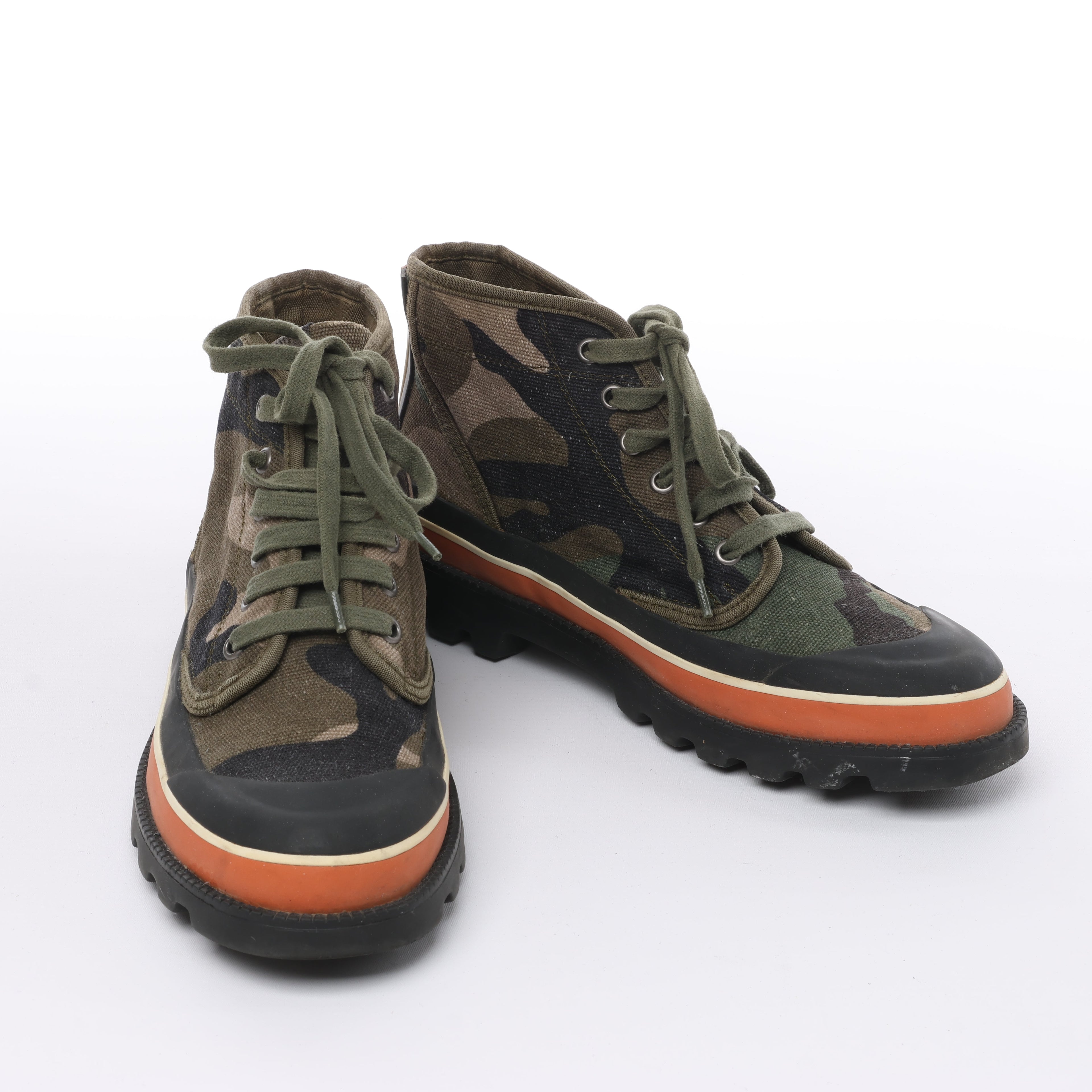 Valentino Garavani Camouflage-print Sneakers in Khaki, Size 38 EU
