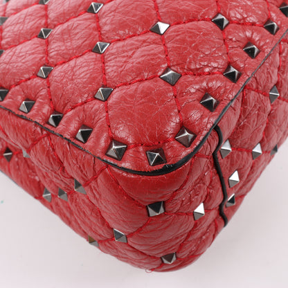 Valentino Rockstud Spike Chain 2Way Shoulder Bag in Red