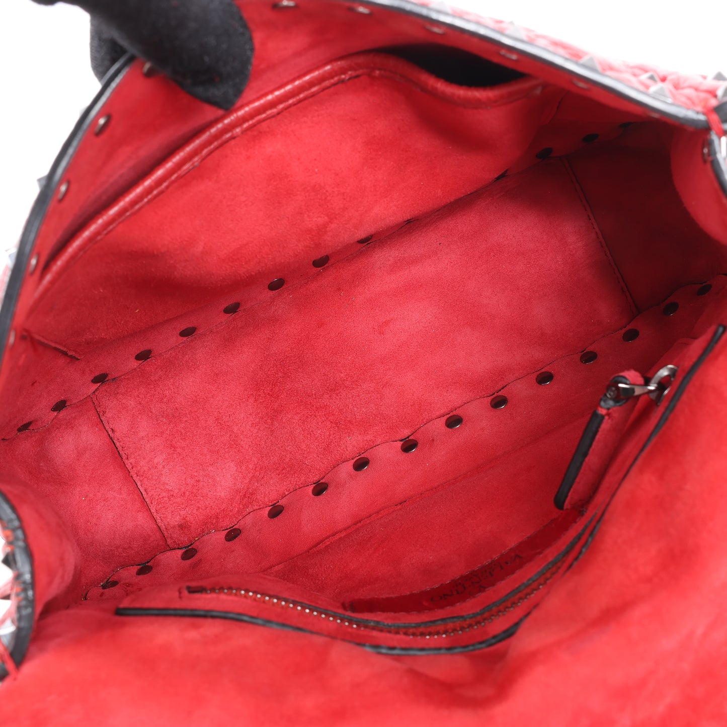 Valentino Rockstud Spike Chain 2Way Shoulder Bag in Red