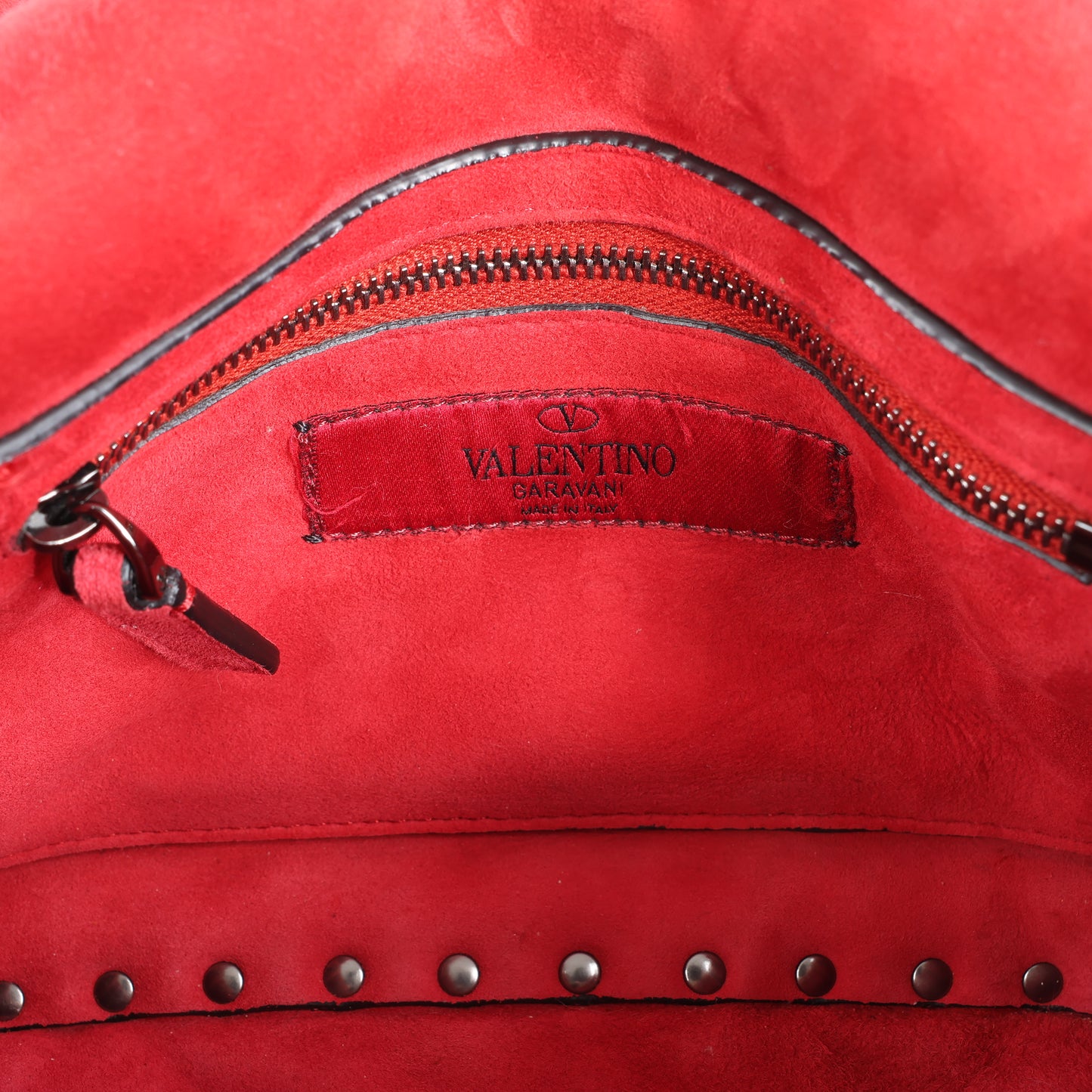 Valentino Rockstud Spike Chain 2Way Shoulder Bag in Red