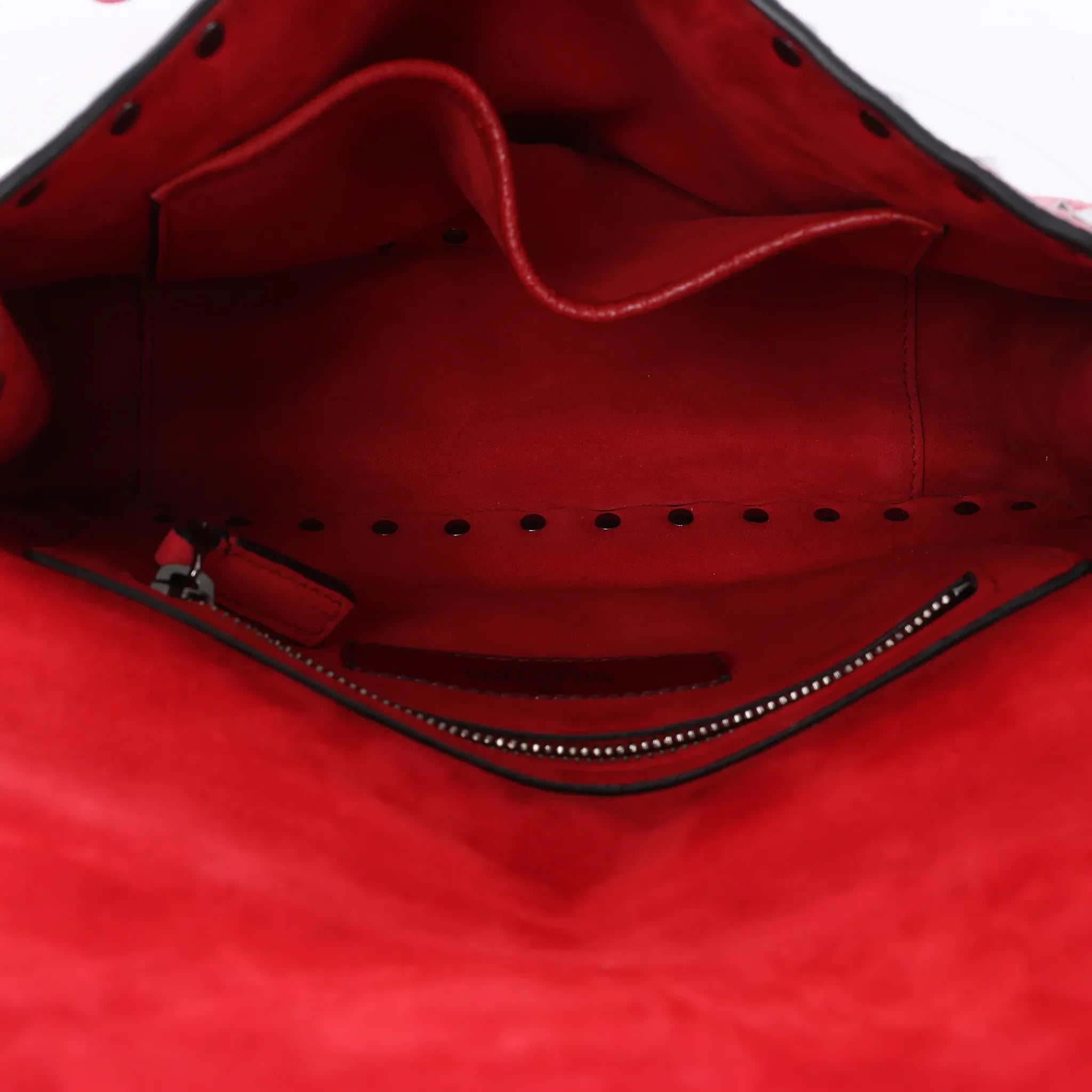 Valentino Rockstud Spike Chain 2Way Crossbody Bag in Red