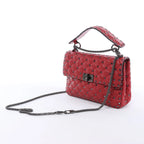 Valentino Rockstud Spike Chain 2Way Crossbody Bag in Red