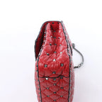 Valentino Rockstud Spike Chain 2Way Crossbody Bag in Red