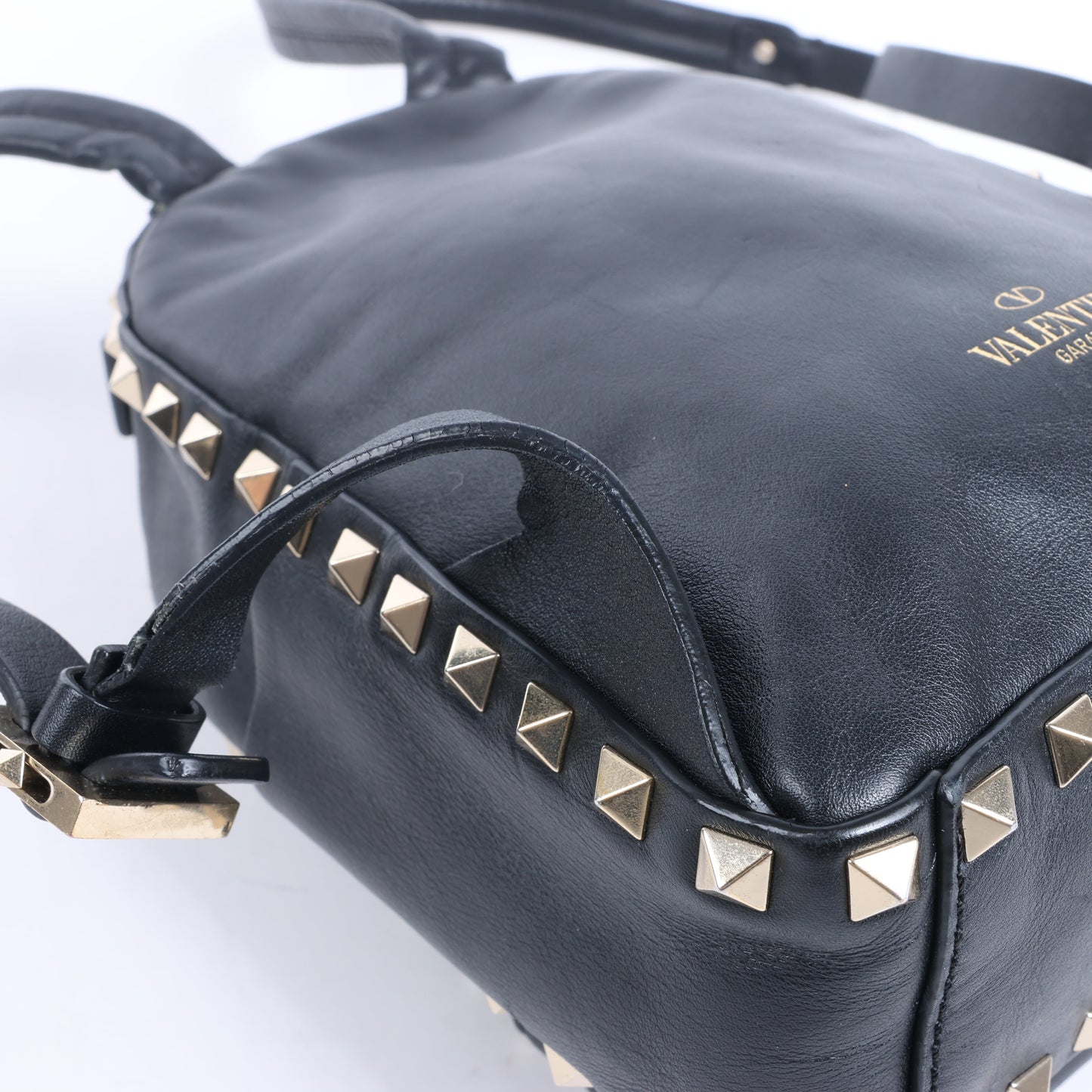 Valentino Garavani Rockstud Leather Backpack in Black