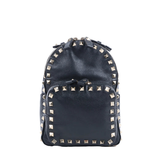 Valentino Garavani Rockstud Leather Backpack in Black