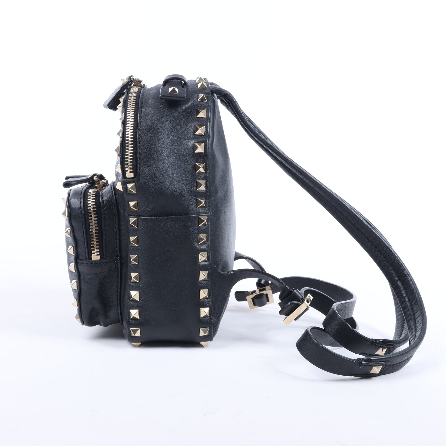 Valentino Garavani Rockstud Leather Backpack in Black