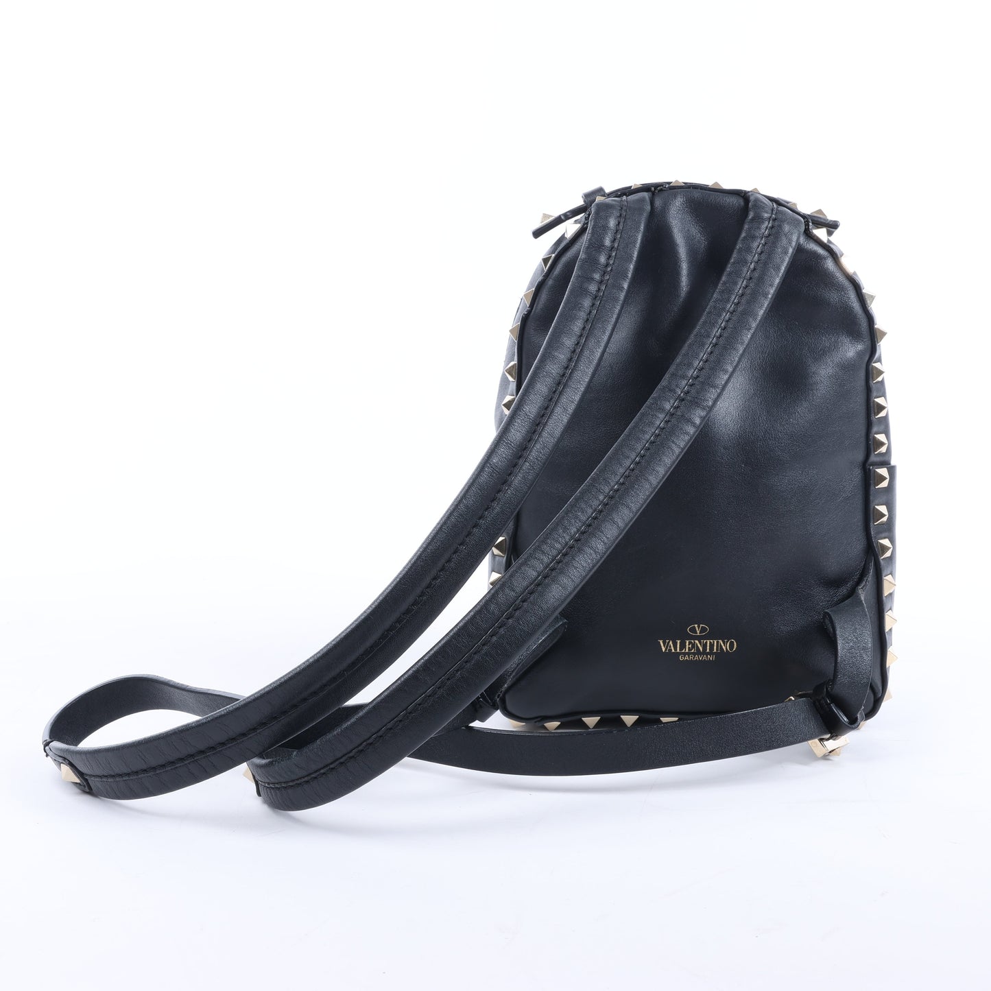 Valentino Garavani Rockstud Leather Backpack in Black