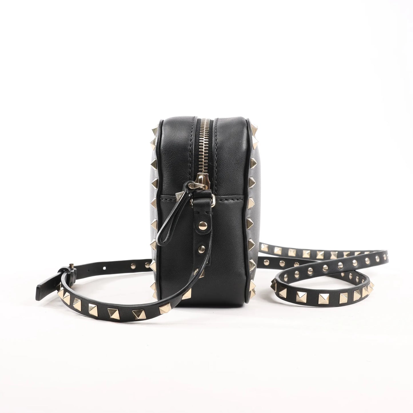 Valentino Garavani Rockstud Leather Crossbody Bag in Black