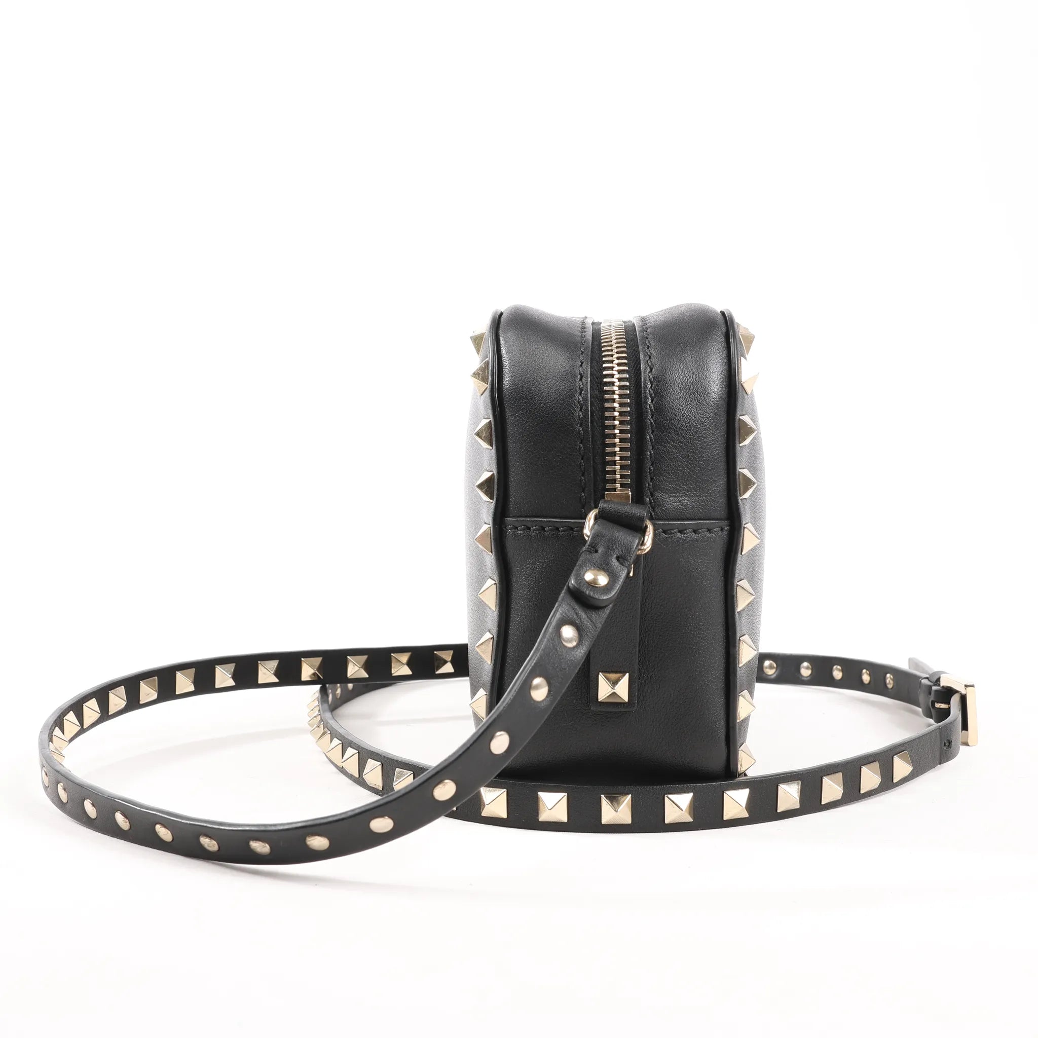 Valentino Garavani Rockstud Leather Crossbody Bag in Black