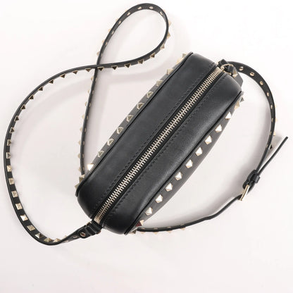 Valentino Garavani Rockstud Leather Crossbody Bag in Black