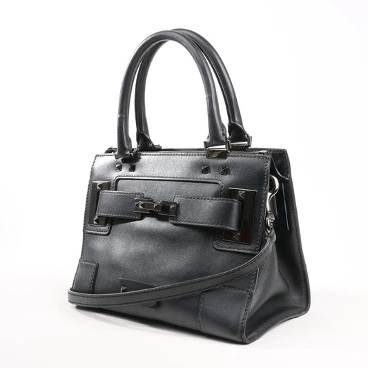 Valentino Garavani Rockstud Leather 2Way Handbag in Black