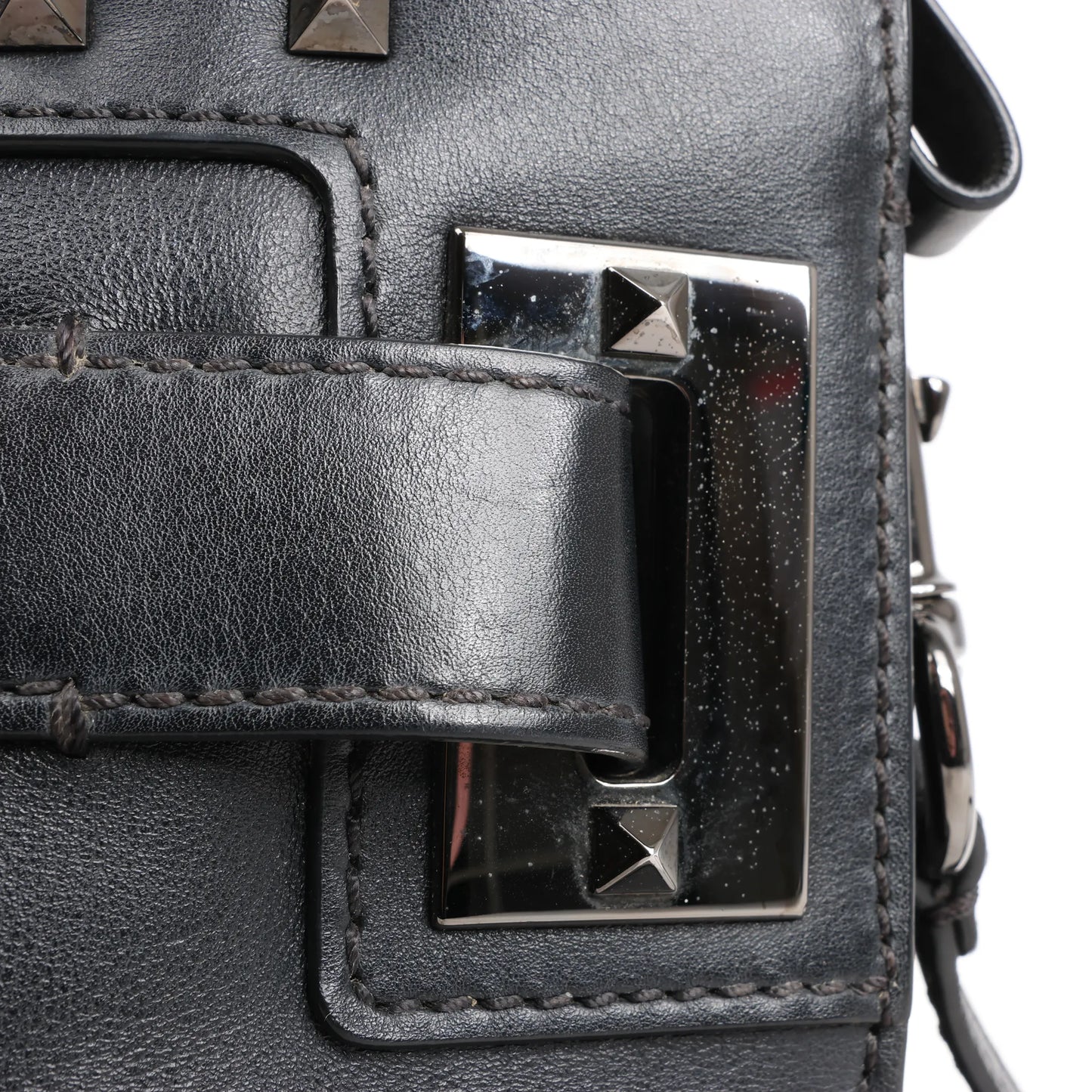 Valentino Garavani Rockstud Leather 2Way Handbag in Black