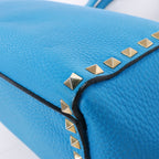 Valentino Garavani Rockstud Leather 2Way Handbag in Blue