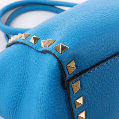 Sac à main Valentino Garavani Rockstud en cuir bleu