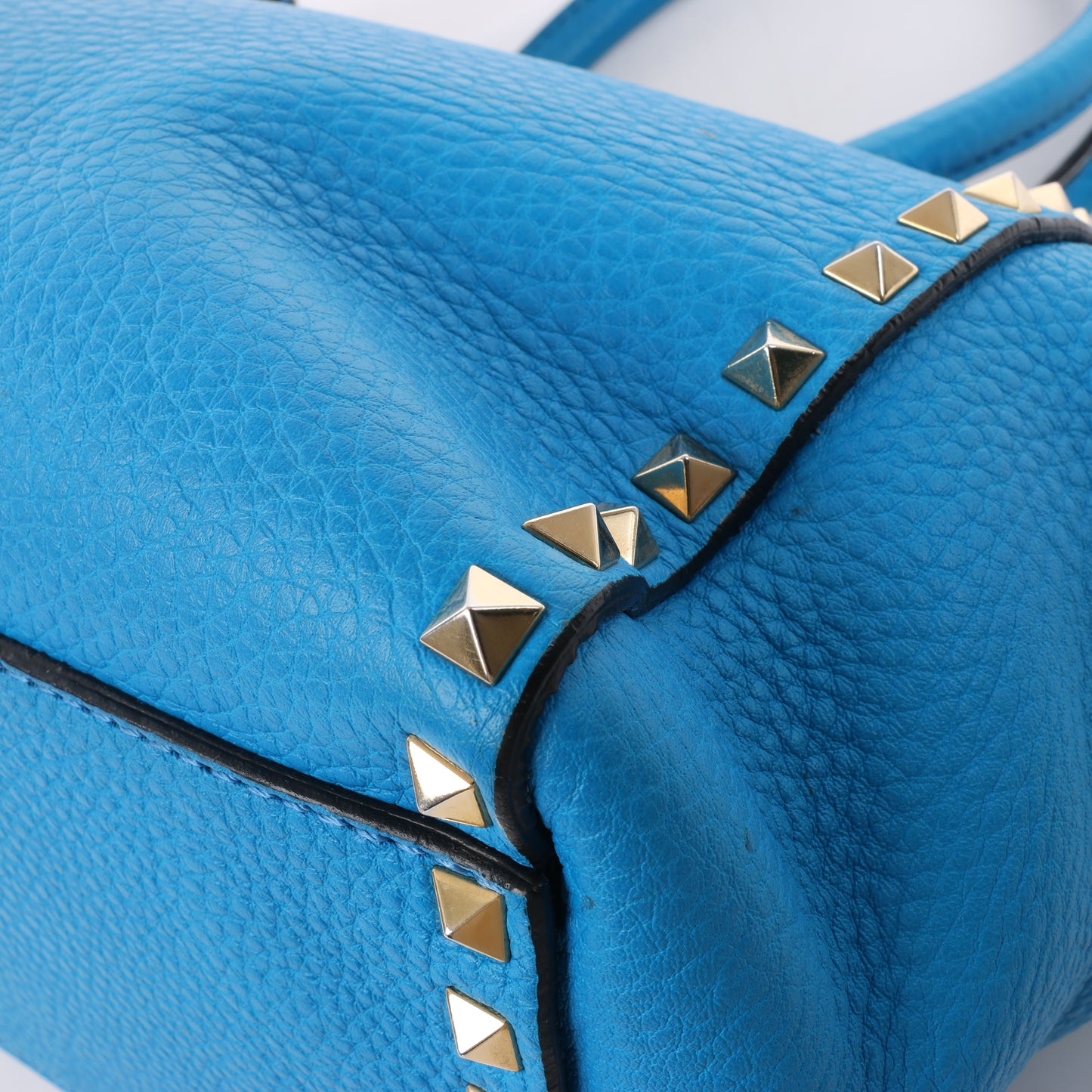 Sac à main Valentino Garavani Rockstud en cuir bleu
