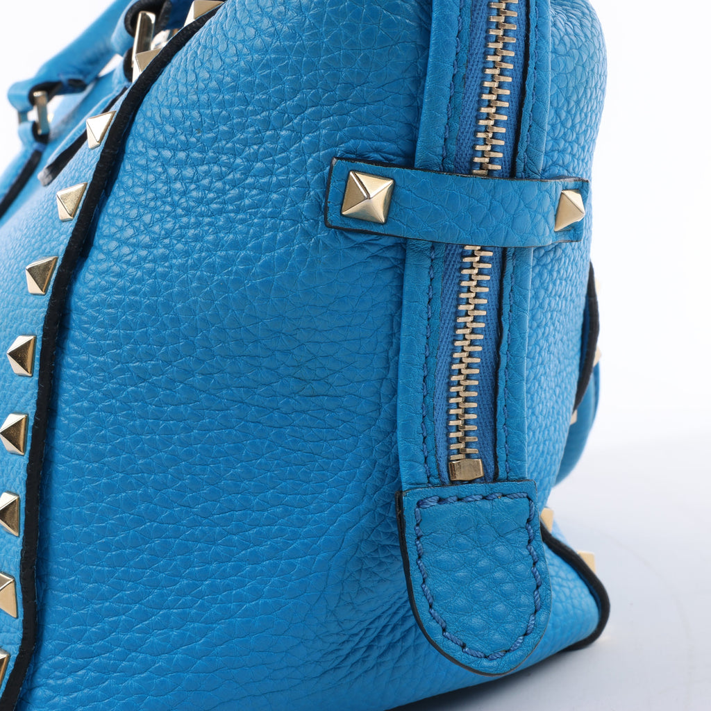 Valentino Garavani Rockstud Leather 2Way Handbag in Blue