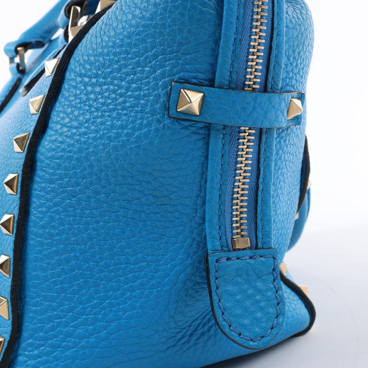 Sac à main Valentino Garavani Rockstud en cuir bleu