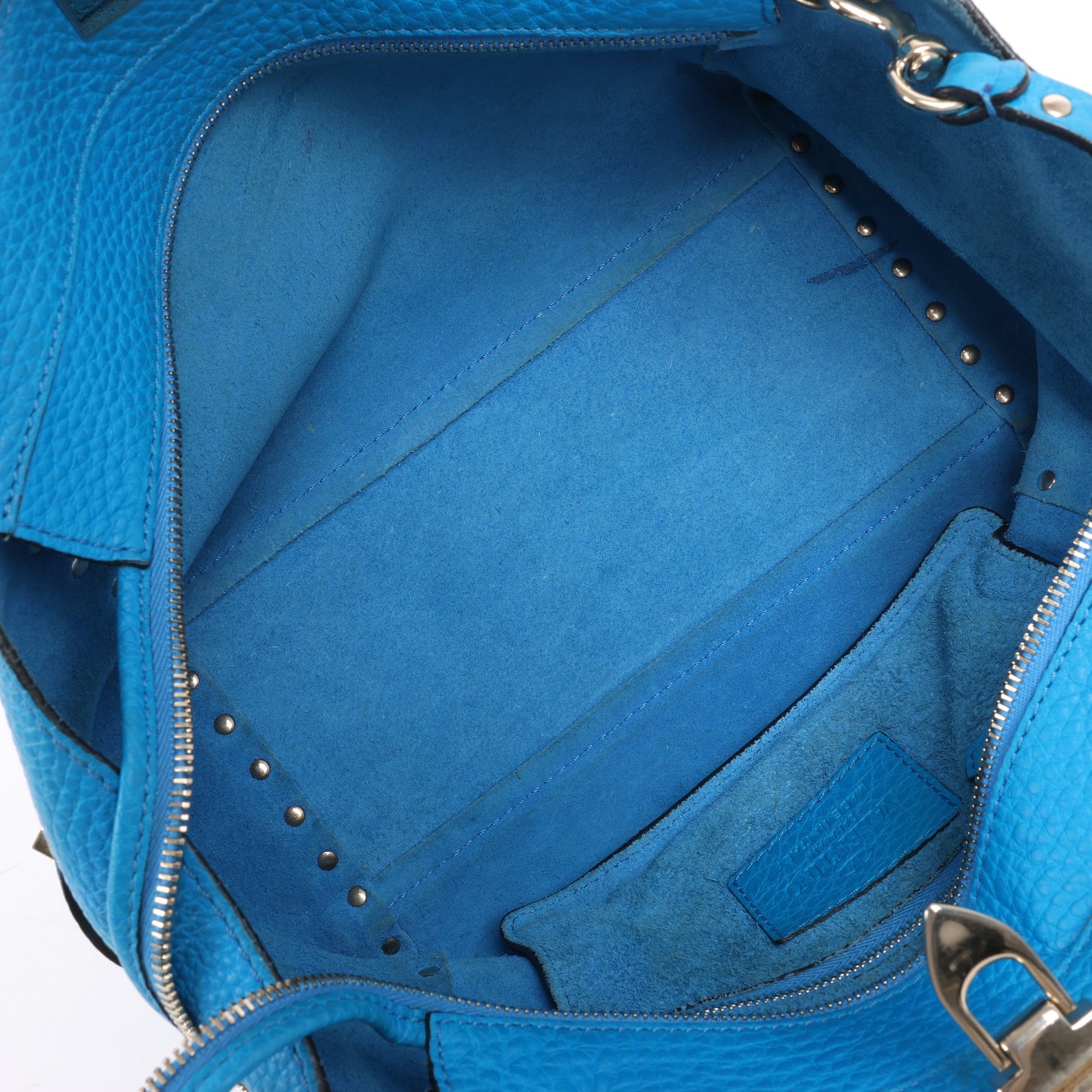Sac à main Valentino Garavani Rockstud en cuir bleu
