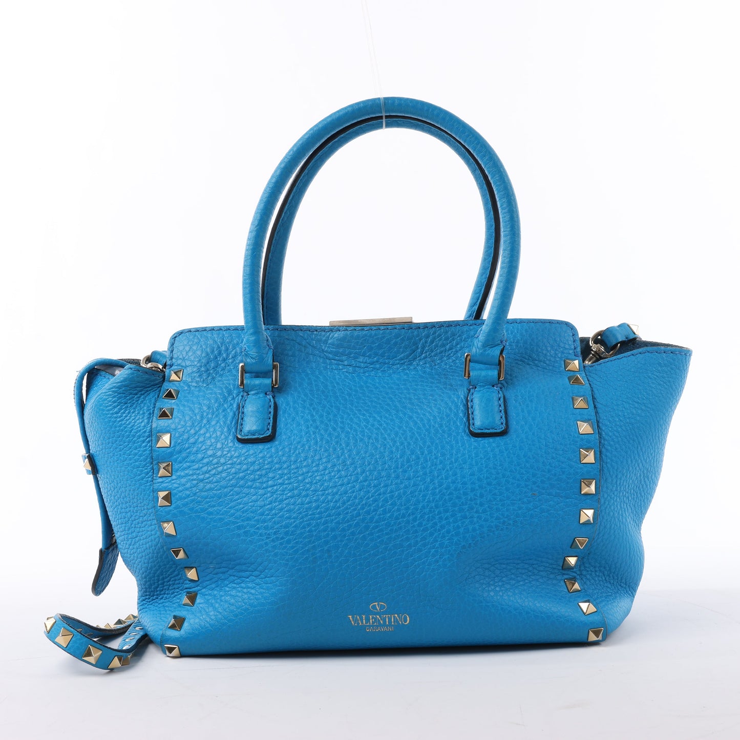 Valentino Garavani Rockstud Leather 2Way Handbag in Blue