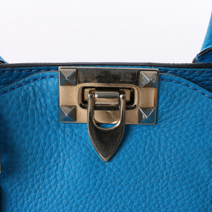 Sac à main Valentino Garavani Rockstud en cuir bleu