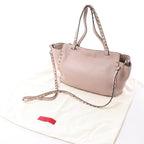 Valentino Garavani Rockstud Leather 2Way Handbag in Dusty Pink