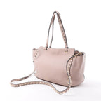 Valentino Garavani Rockstud Leather 2Way Handbag in Dusty Pink