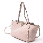 Valentino Garavani Rockstud Leather 2Way Handbag in Dusty Pink