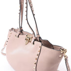 Valentino Garavani Rockstud Leather 2Way Handbag in Dusty Pink
