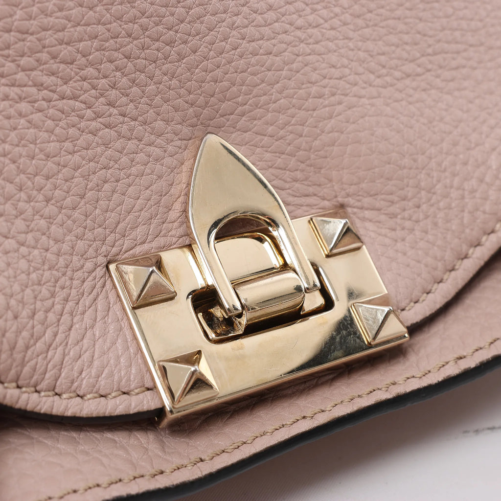 Valentino Garavani Rockstud Leather 2Way Handbag in Dusty Pink