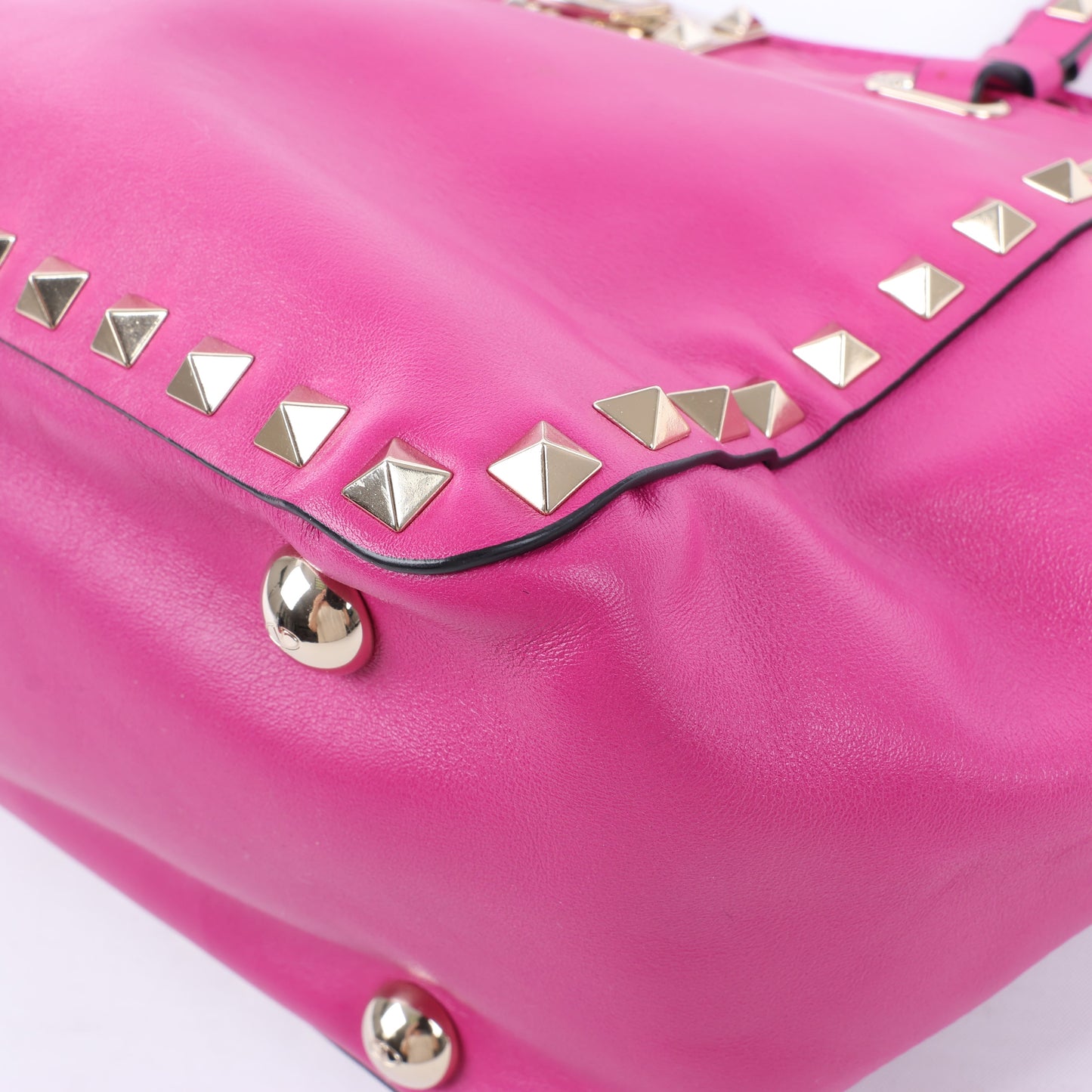 Sac à main Valentino Garavani Rockstud en cuir rose à double compartiment