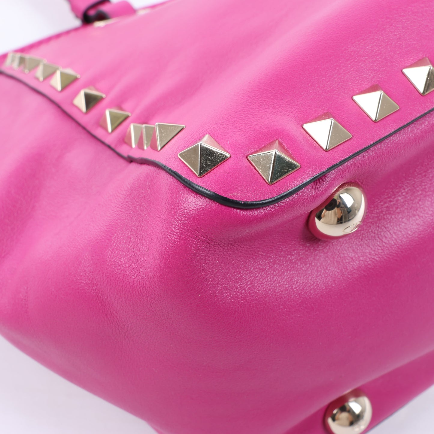 Sac à main Valentino Garavani Rockstud en cuir rose à double compartiment