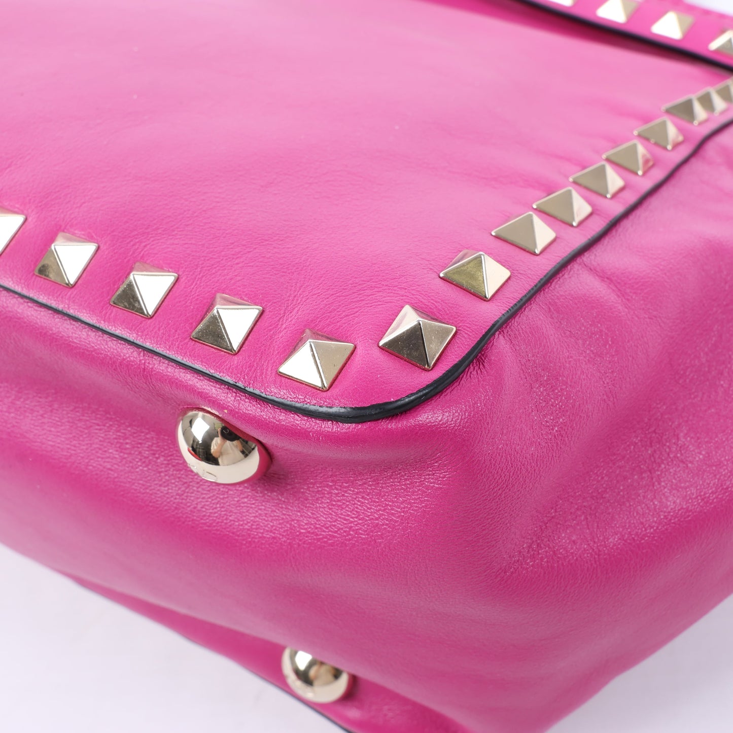 Sac à main Valentino Garavani Rockstud en cuir rose à double compartiment