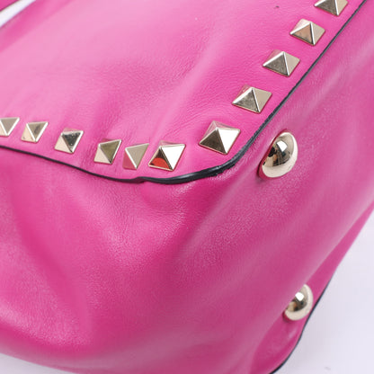 Sac à main Valentino Garavani Rockstud en cuir rose à double compartiment