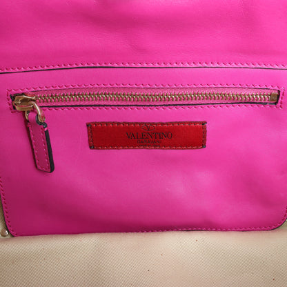Sac à main Valentino Garavani Rockstud en cuir rose à double compartiment