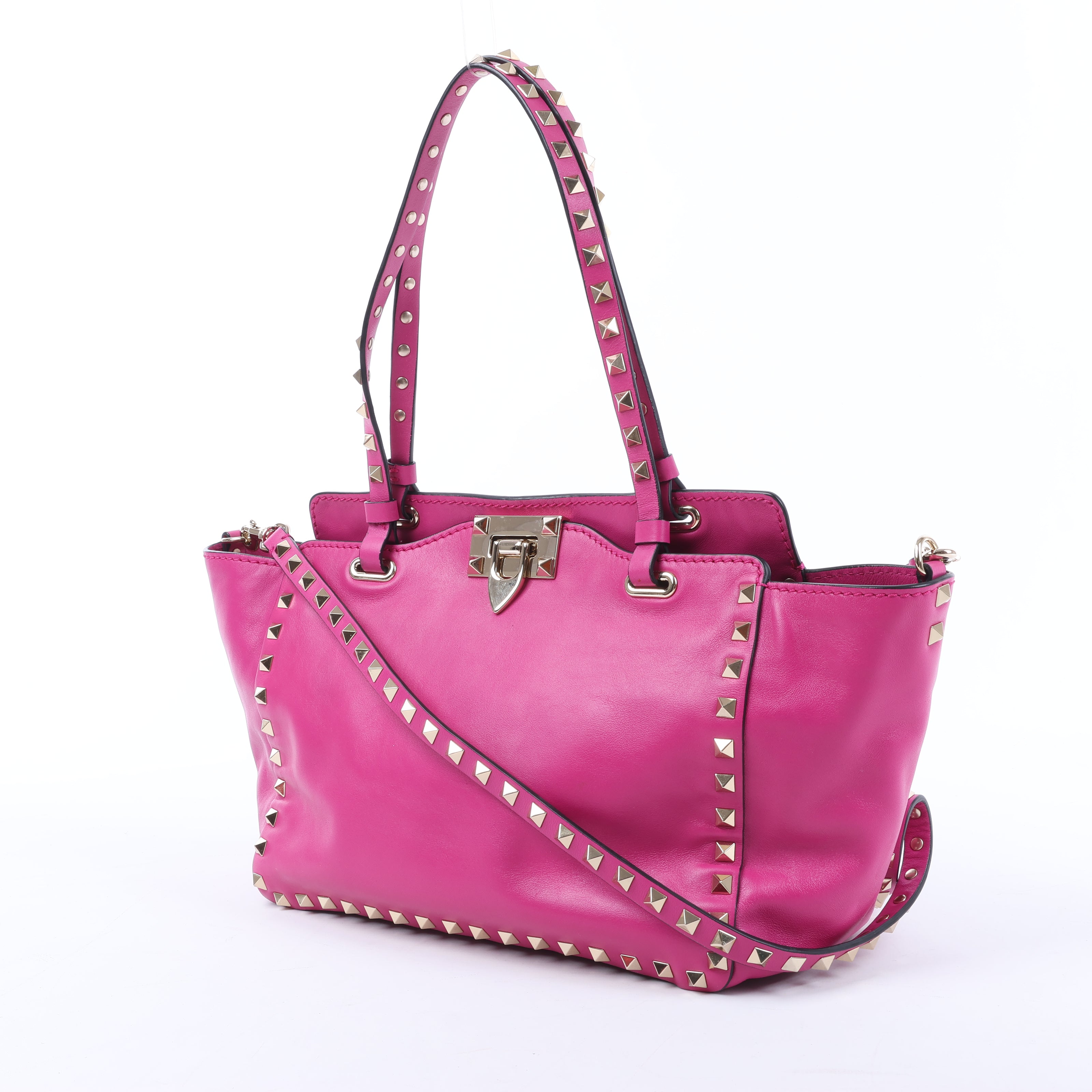 Valentino Garavani Rockstud Leather 2Way Handbag in Pink