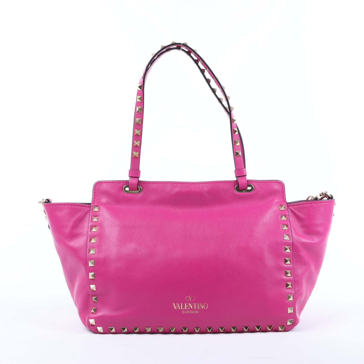 Sac à main Valentino Garavani Rockstud en cuir rose à double compartiment