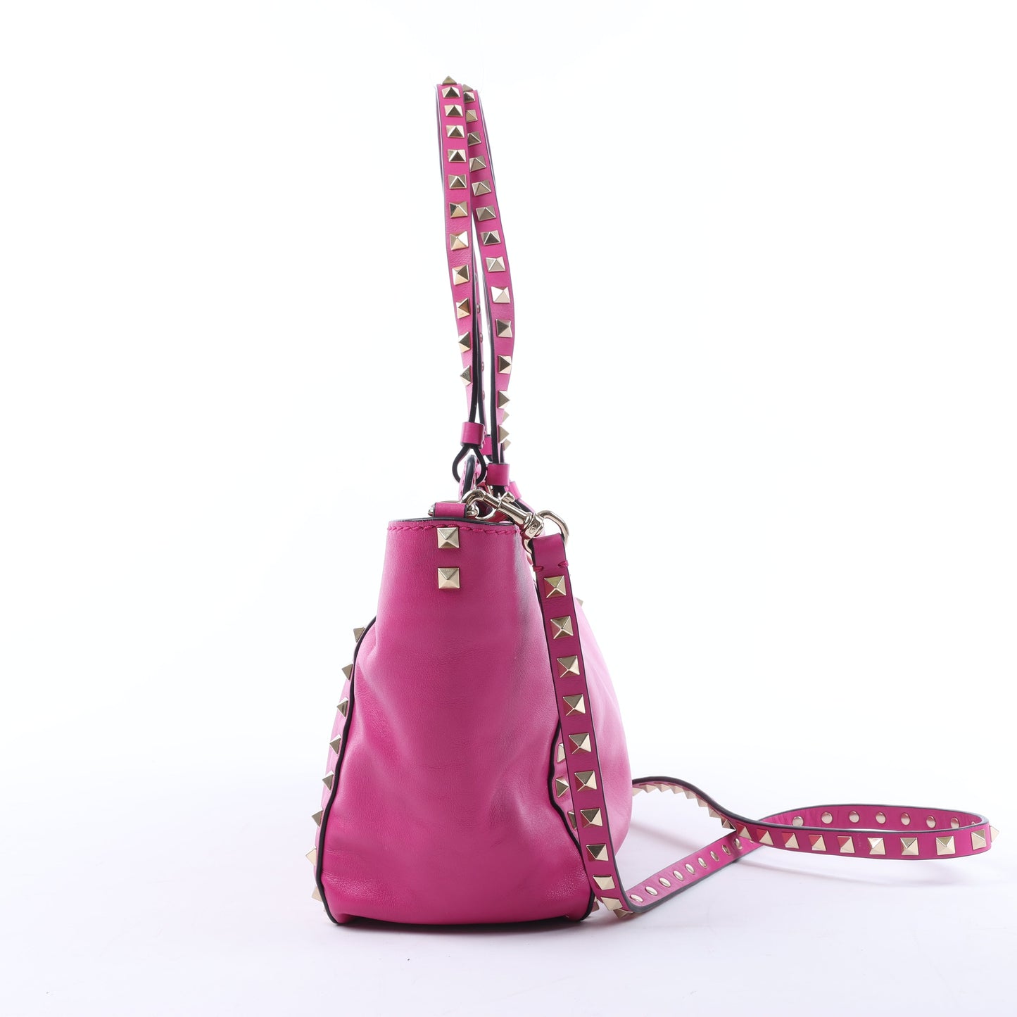 Sac à main Valentino Garavani Rockstud en cuir rose à double compartiment