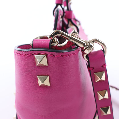 Sac à main Valentino Garavani Rockstud en cuir rose à double compartiment