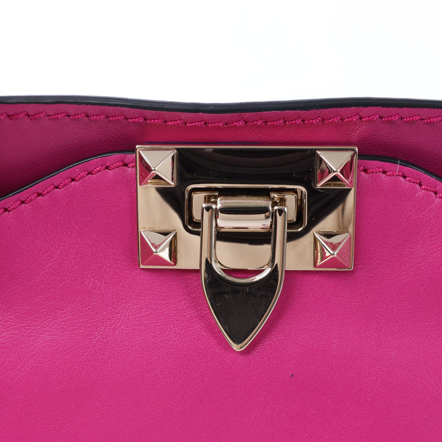 Sac à main Valentino Garavani Rockstud en cuir rose à double compartiment