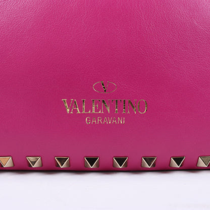 Sac à main Valentino Garavani Rockstud en cuir rose à double compartiment