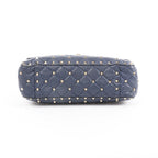 Valentino Rockstud Spike Chain 2Way Shoulder Bag in Navy Blue