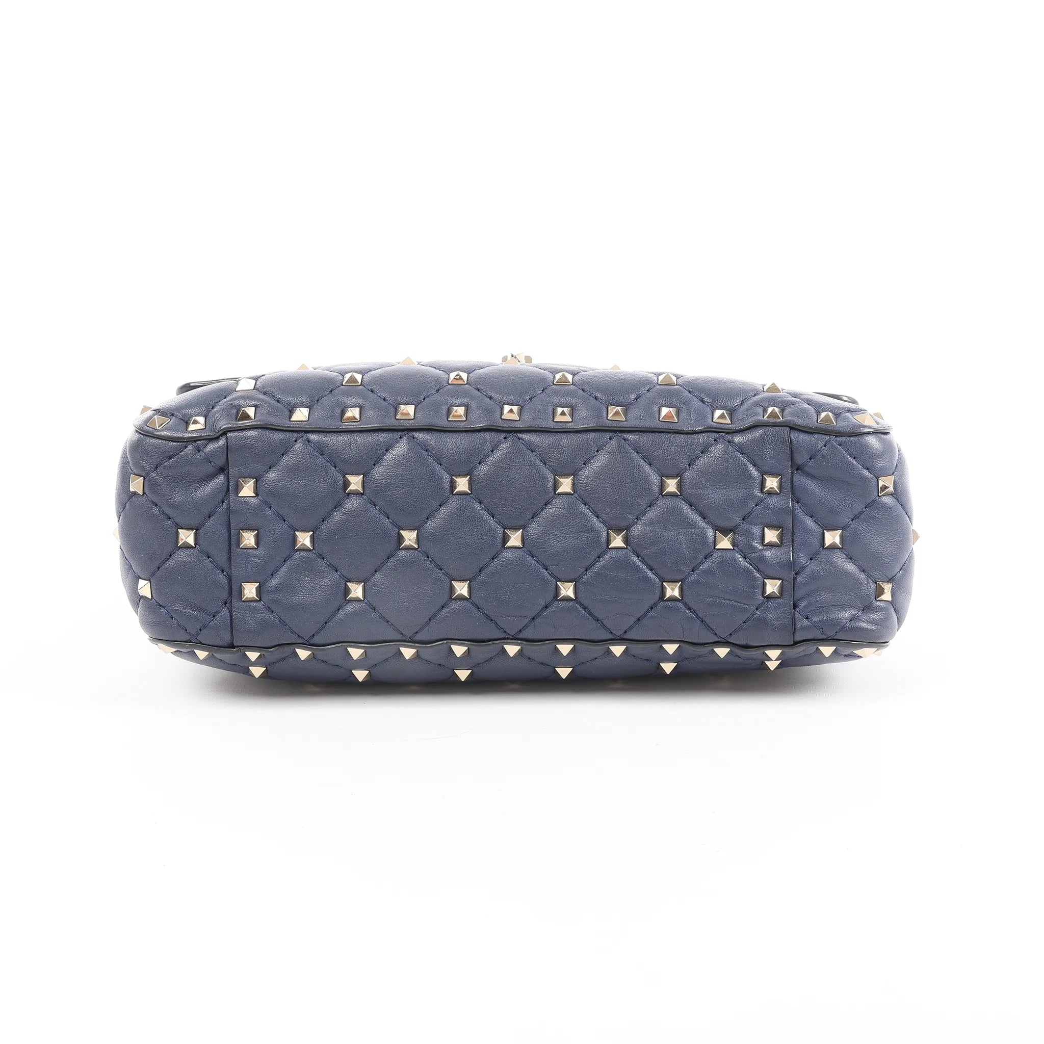Valentino Rockstud Spike Chain 2Way Shoulder Bag in Navy Blue