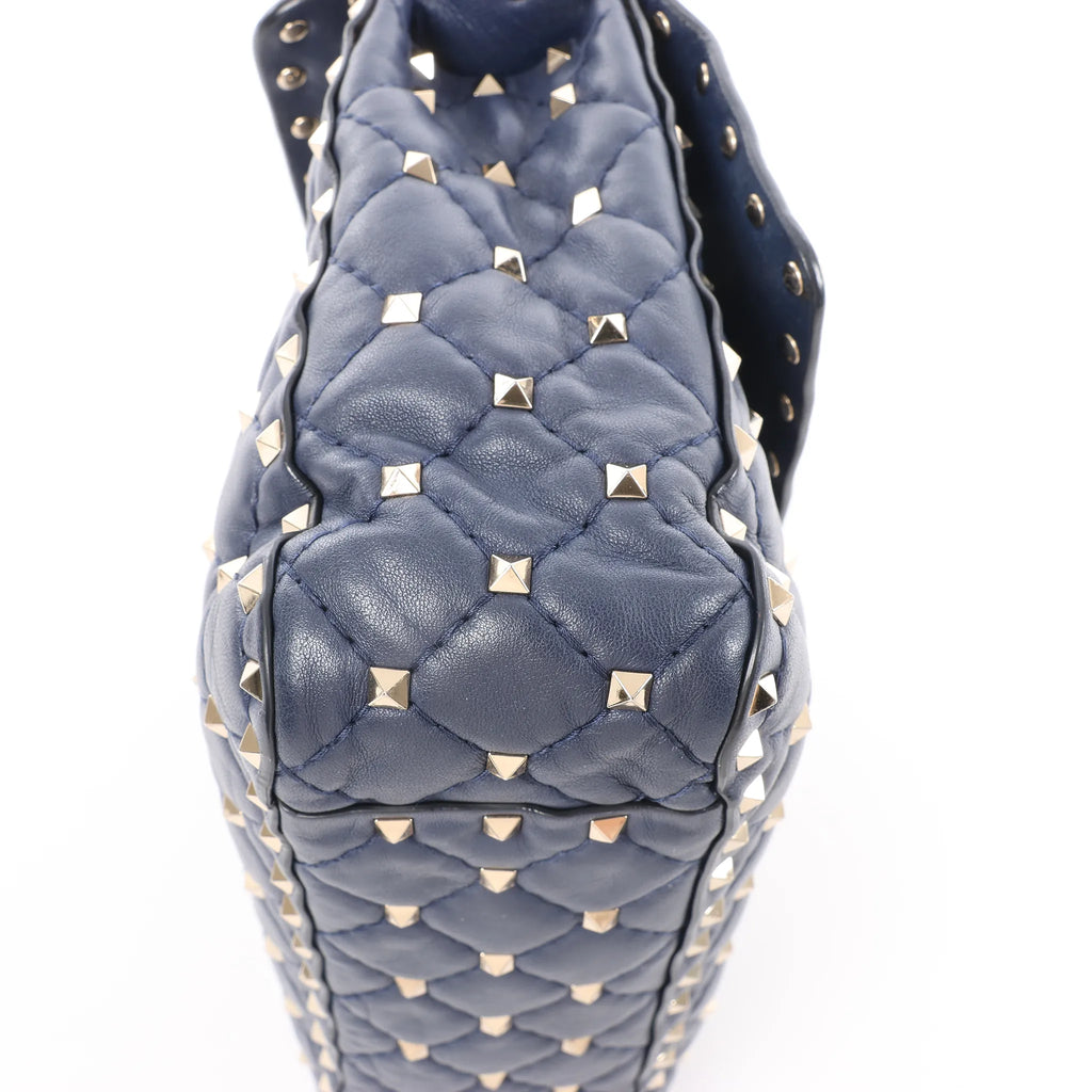 Valentino Rockstud Spike Chain 2Way Shoulder Bag in Navy Blue
