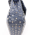 Valentino Rockstud Spike Chain 2Way Shoulder Bag in Navy Blue