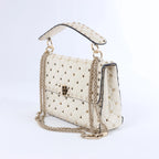 Valentino Garavani Rockstud Leather 2Way Shoulder Bag in White