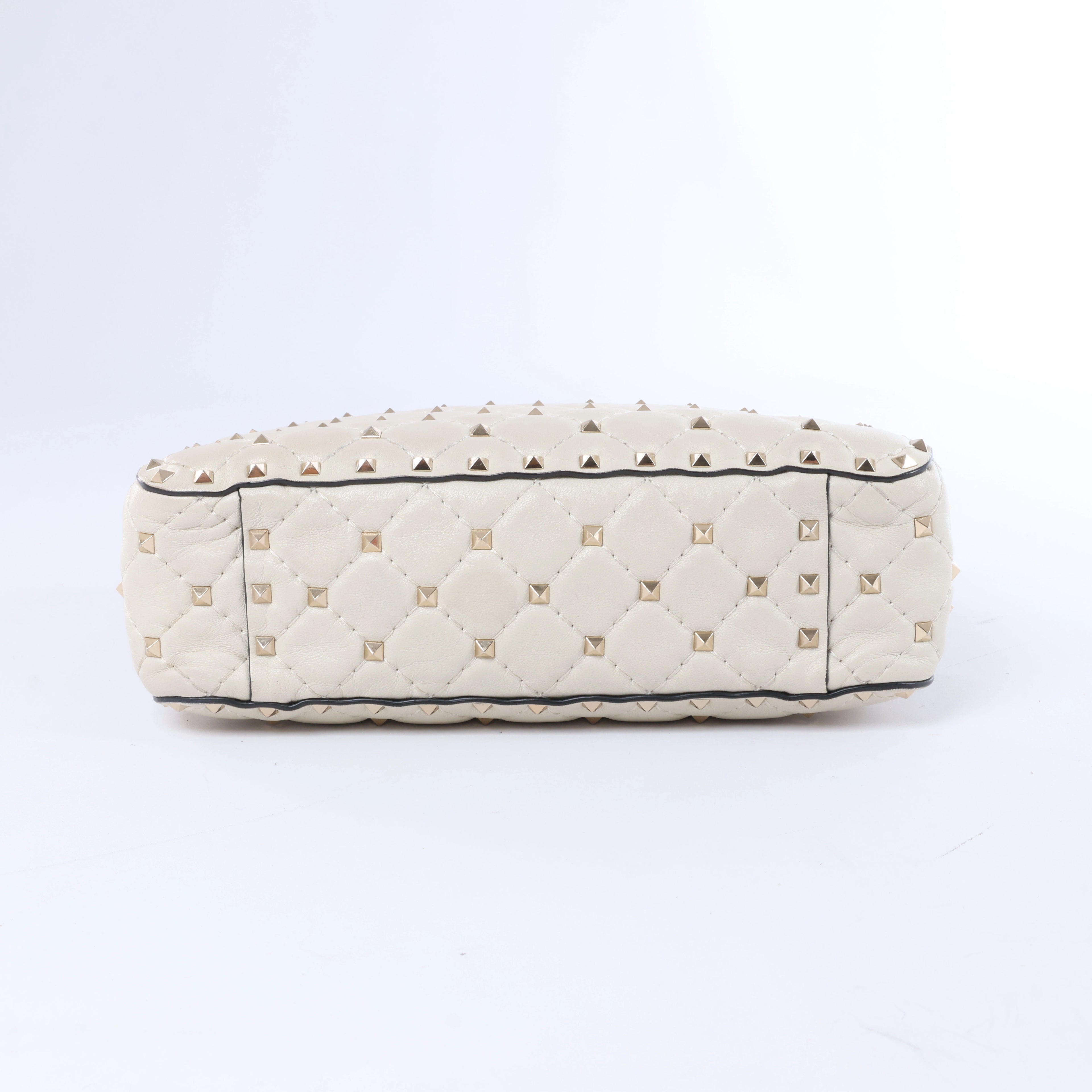 Valentino Garavani Rockstud Leather 2Way Shoulder Bag in White